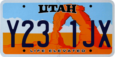 UT license plate Y231JX