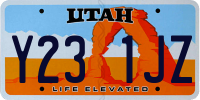 UT license plate Y231JZ