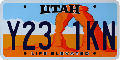 UT license plate Y231KN