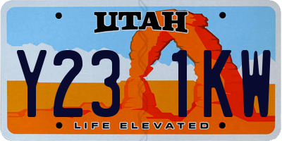 UT license plate Y231KW