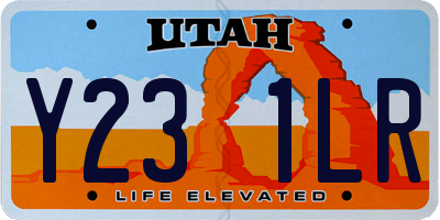 UT license plate Y231LR