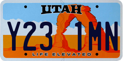 UT license plate Y231MN