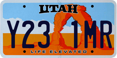 UT license plate Y231MR