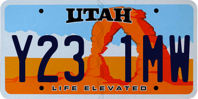 UT license plate Y231MW