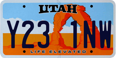 UT license plate Y231NW