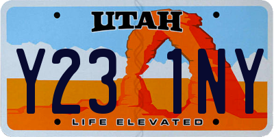 UT license plate Y231NY