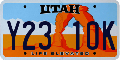 UT license plate Y231OK
