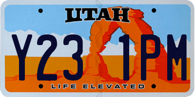 UT license plate Y231PM