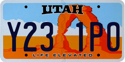 UT license plate Y231PO