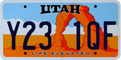 UT license plate Y231QF
