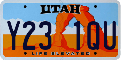UT license plate Y231QU