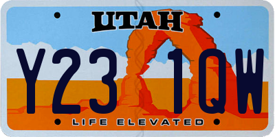 UT license plate Y231QW