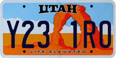 UT license plate Y231RO