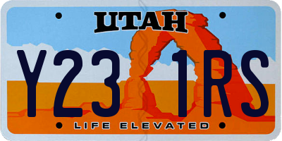 UT license plate Y231RS