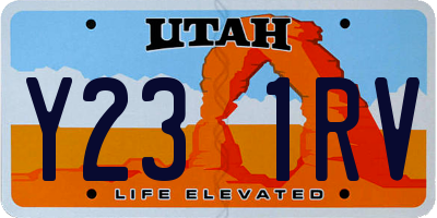 UT license plate Y231RV