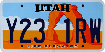 UT license plate Y231RW