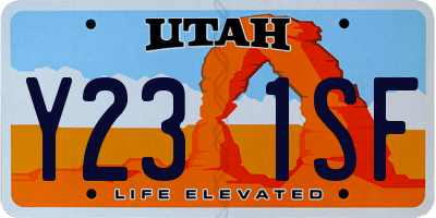 UT license plate Y231SF