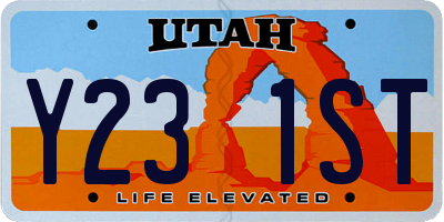 UT license plate Y231ST
