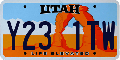 UT license plate Y231TW