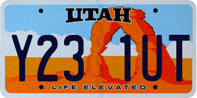UT license plate Y231UT