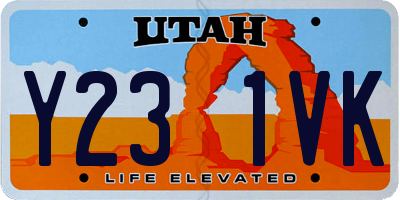 UT license plate Y231VK