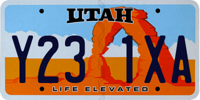 UT license plate Y231XA
