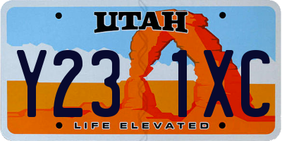UT license plate Y231XC
