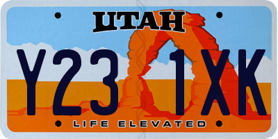 UT license plate Y231XK