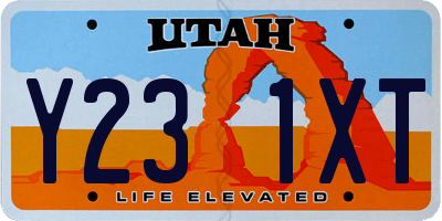 UT license plate Y231XT