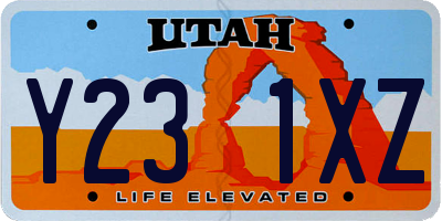 UT license plate Y231XZ