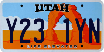 UT license plate Y231YN