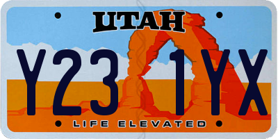 UT license plate Y231YX