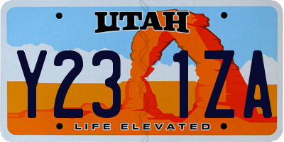 UT license plate Y231ZA