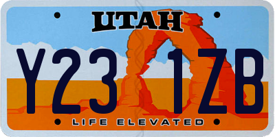 UT license plate Y231ZB