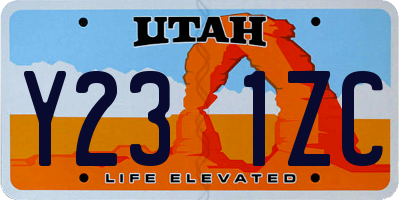 UT license plate Y231ZC