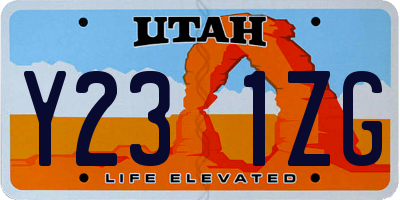 UT license plate Y231ZG