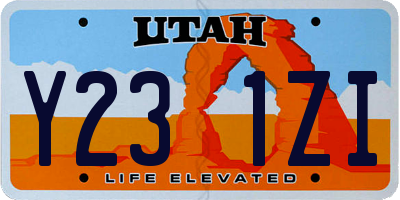 UT license plate Y231ZI