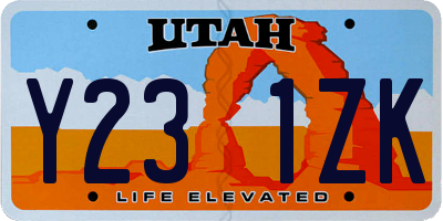 UT license plate Y231ZK