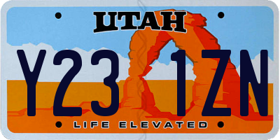 UT license plate Y231ZN