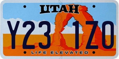 UT license plate Y231ZO