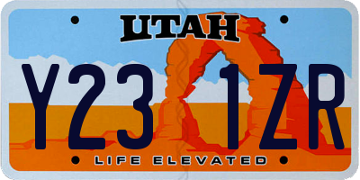 UT license plate Y231ZR