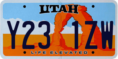 UT license plate Y231ZW