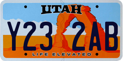 UT license plate Y232AB