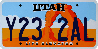 UT license plate Y232AL