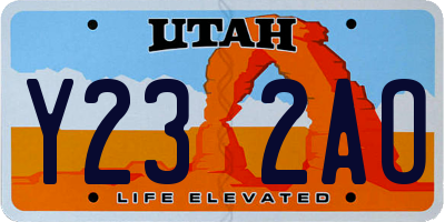 UT license plate Y232AO