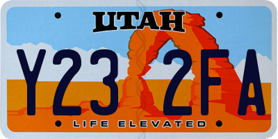 UT license plate Y232FA
