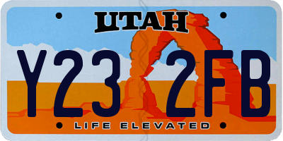 UT license plate Y232FB