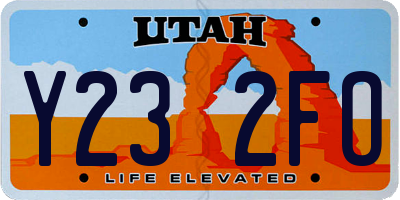 UT license plate Y232FO
