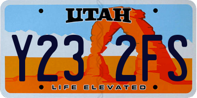 UT license plate Y232FS