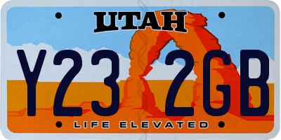 UT license plate Y232GB